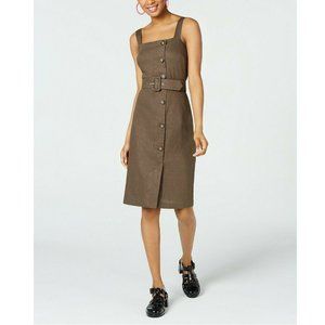 City Studio 3 Olive Green Linen Dress NWT AH66-7